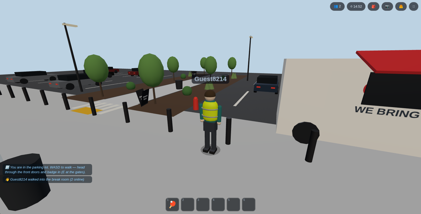 Parking lot with drivable cars